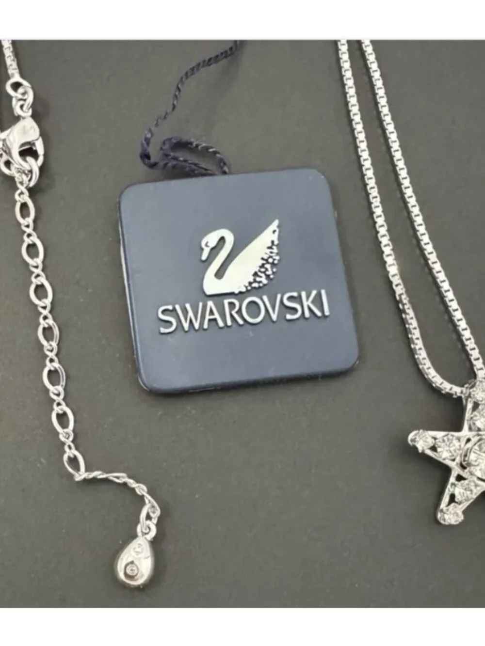 Swarovski Star Pendant Necklace Crystal Silver Tone Chain 2005 Jewelry 877534